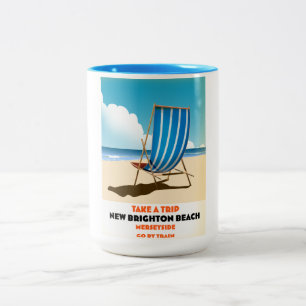 New Brighton Beach Merseyside Two-Tone Coffee Mug