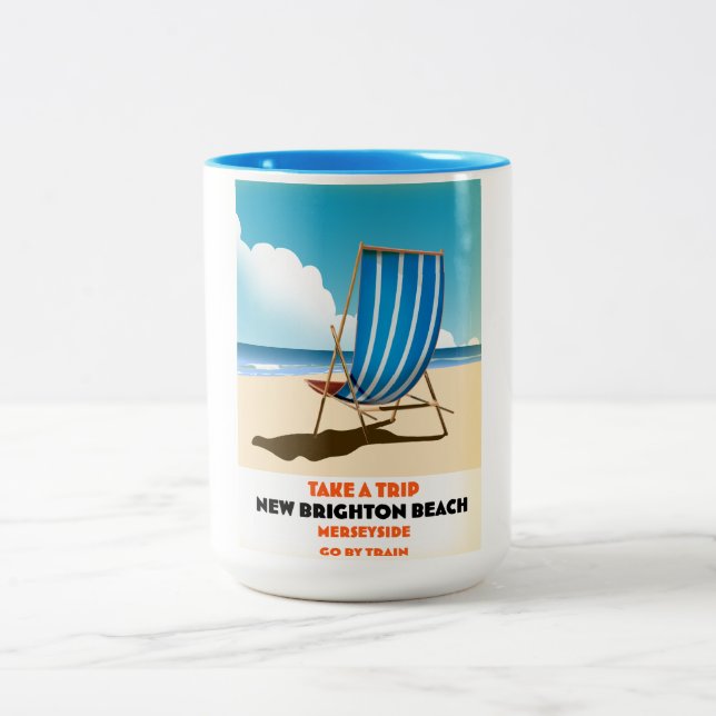 New Brighton Beach Merseyside Two-Tone Coffee Mug (Center)