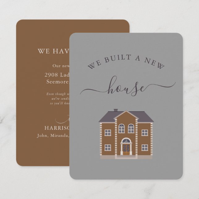 New Brown House We Moved Announcement (Front/Back)