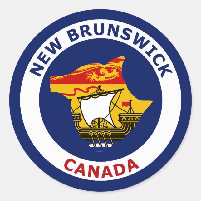 NEW BRUNSWICK, CANADA CLASSIC ROUND STICKER (Front)