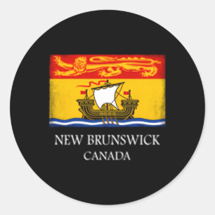 New Brunswick Canada Provincial Flag Canada Day Classic Round Sticker