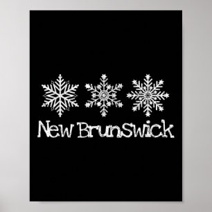 New Brunswick Canada Winter Ski Skiing Skier Snowf Poster