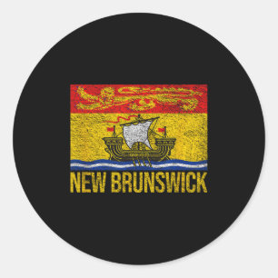 New Brunswick Flag Canada Classic Round Sticker
