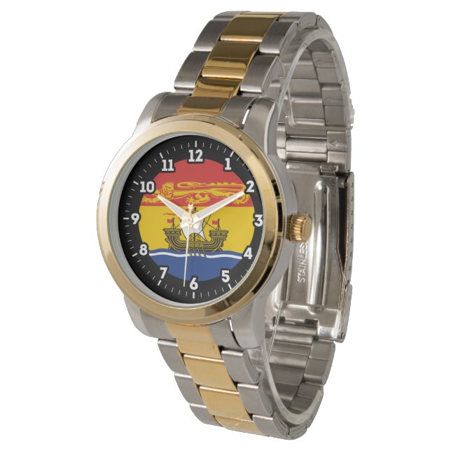 New Brunswick Flag Graphic Dial Watch (Angled)