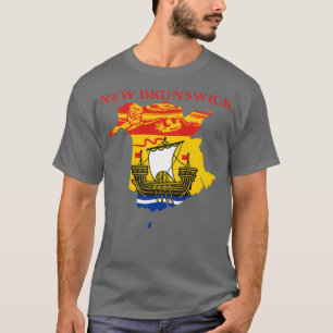 New Brunswick Flag Map NB Canada  T-Shirt