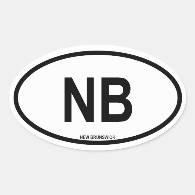 New Brunswick "NB" Oval Sticker (Front)