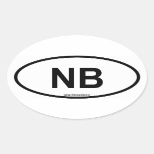 New Brunswick "NB" Oval Sticker