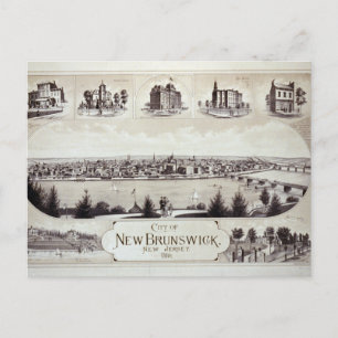 New Brunswick, New Jersey in 1880 Postcard