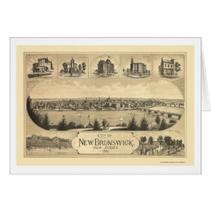 New Brunswick, NJ Panoramic Map - 1880