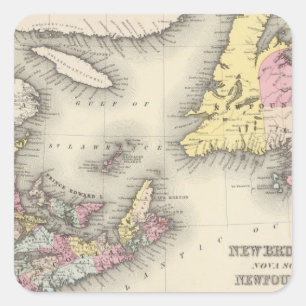 New Brunswick, Nova Scotia, Newfoundland Square Sticker