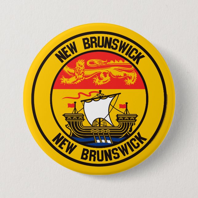 New Brunswick Round Emblem 7.5 Cm Round Badge (Front)