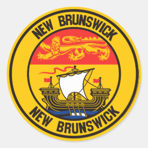 New Brunswick Round Emblem Classic Round Sticker
