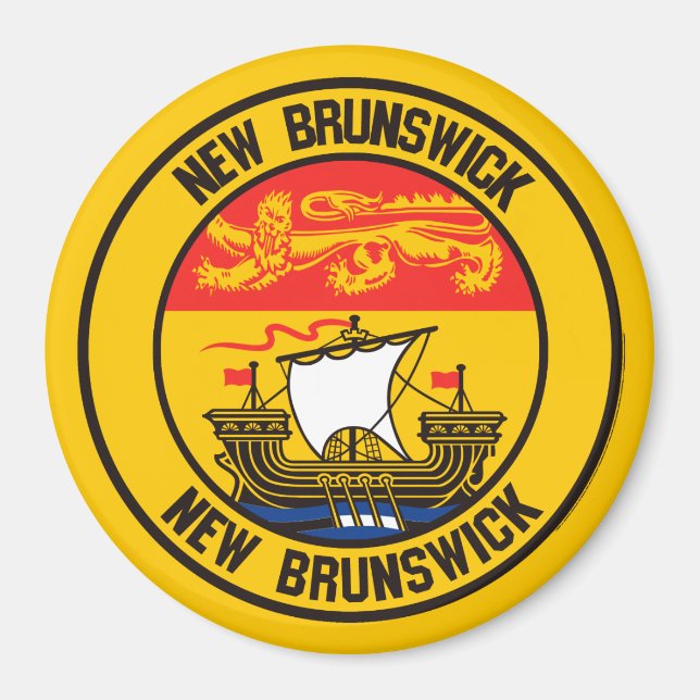 New Brunswick Round Emblem Magnet (Front)
