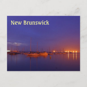 New Brunswick sailboats in marina at dusk postcard
