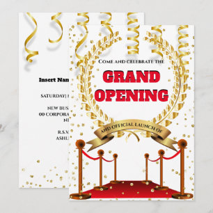 New business grand opening red carpet guests VIP Invitation