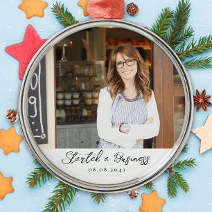 New Business Milestone Photo Keepsake Metal Tree Decoration