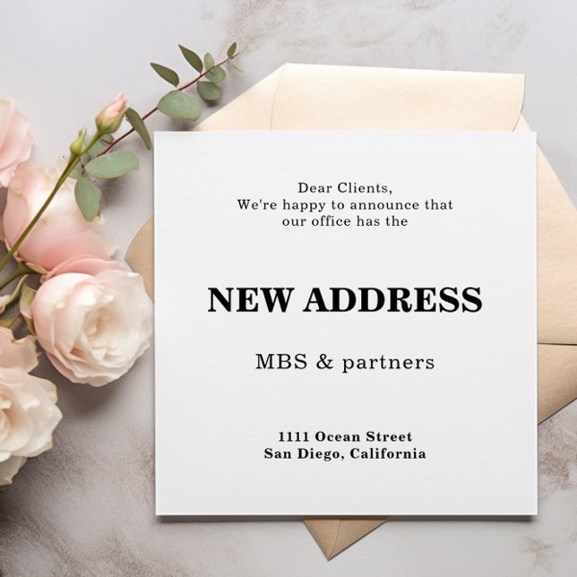  New Business  Office Address Square Card (Creator Uploaded)