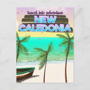 New Caledon "travel into adventure" travel poster. Postcard