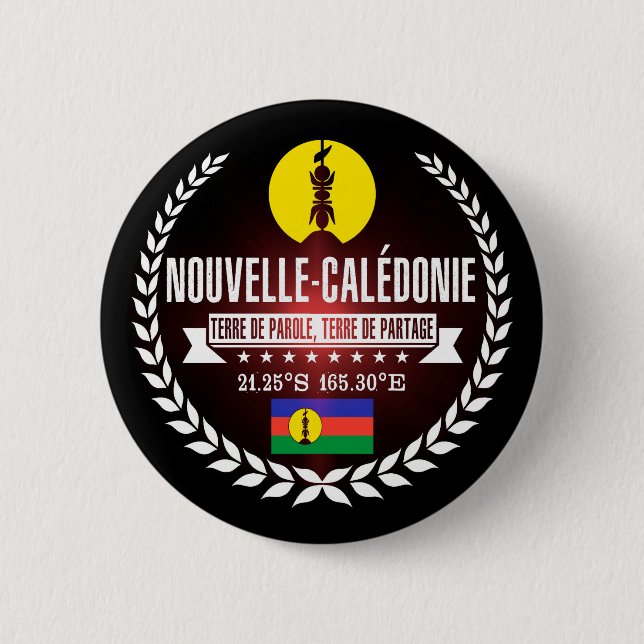 New Caledonia 6 Cm Round Badge (Front)