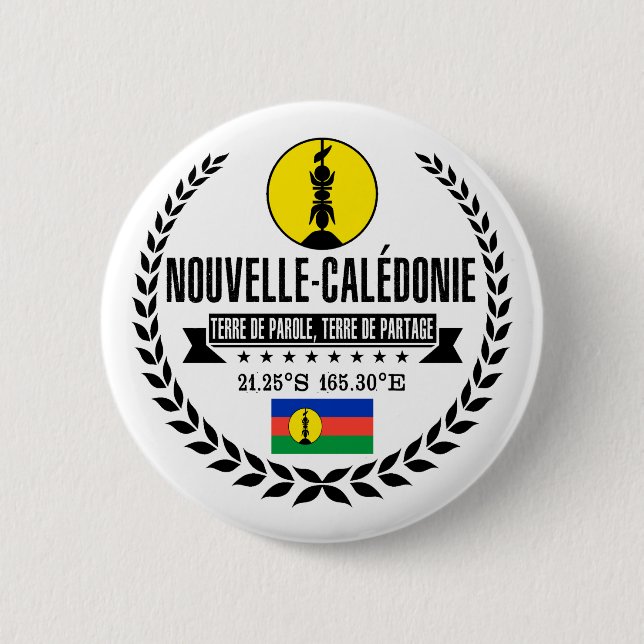 New Caledonia 6 Cm Round Badge (Front)