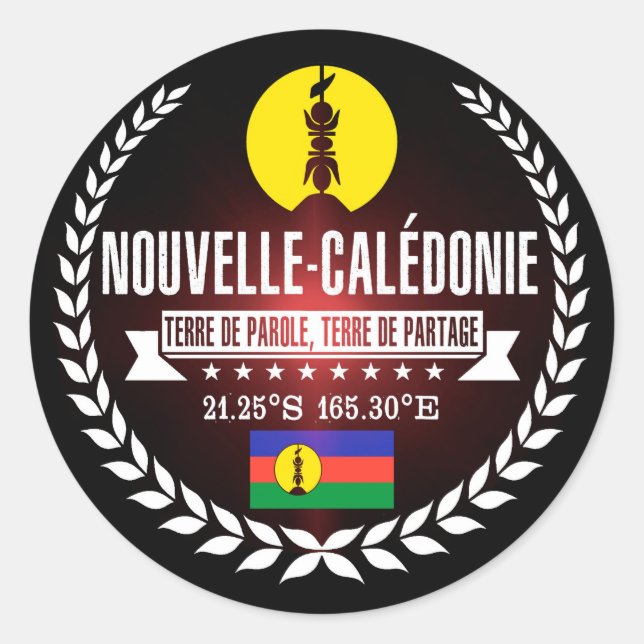 New Caledonia Classic Round Sticker (Front)