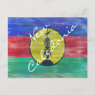 New Caledonia distressed New Caledonian flag Postcard