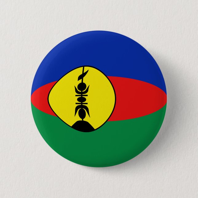 New Caledonia Fisheye Flag Button (Front)