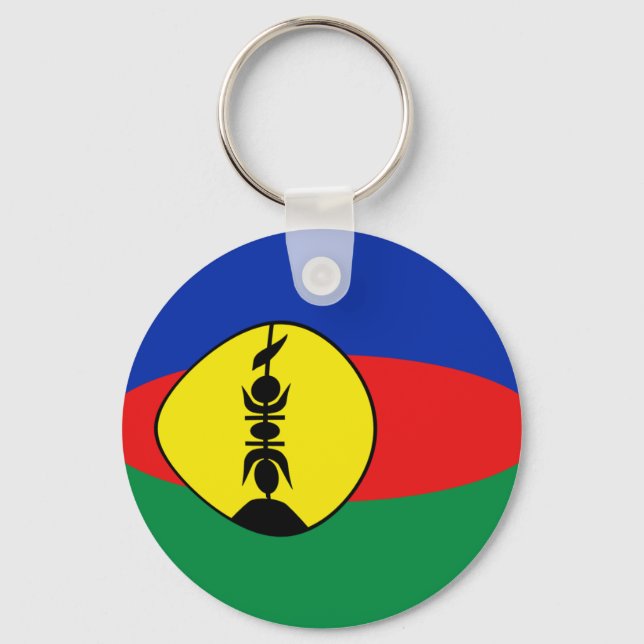 New Caledonia Fisheye Flag Keychain (Front)