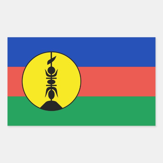 new caledonia flag rectangular sticker (Front)