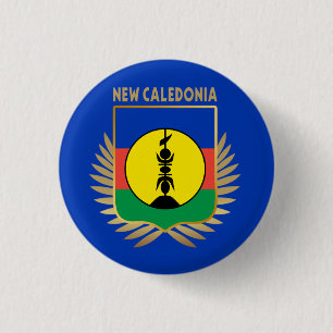 New Caledonia Flag Shield 3 Cm Round Badge