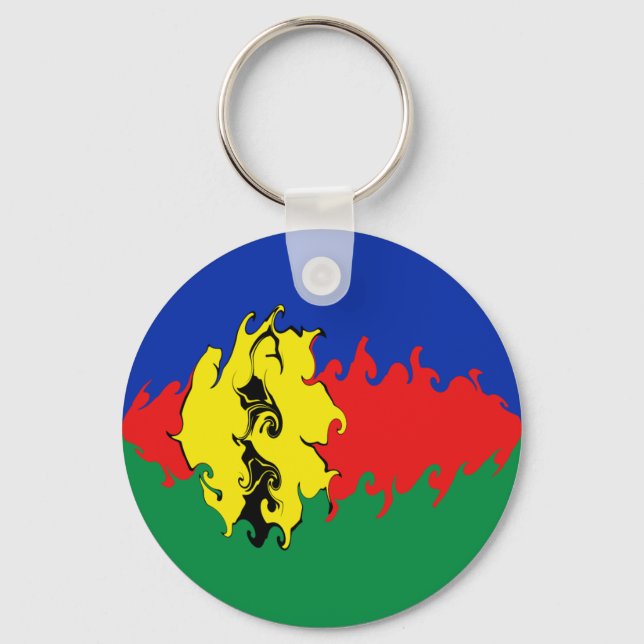 New Caledonia Gnarly Flag Key Ring (Front)