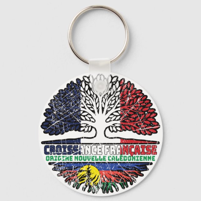 New Caledonia New Caledonian French France Tree Key Ring (Front)
