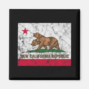 New California Republic Ncr State Distressed Flag  Magnet