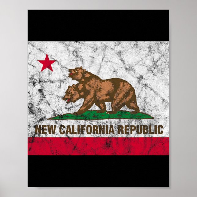 New California Republic Ncr State Distressed Flag  Poster (Front)