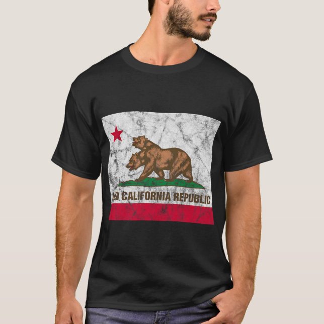 New California Republic Ncr State Distressed Flag  T-Shirt (Front)