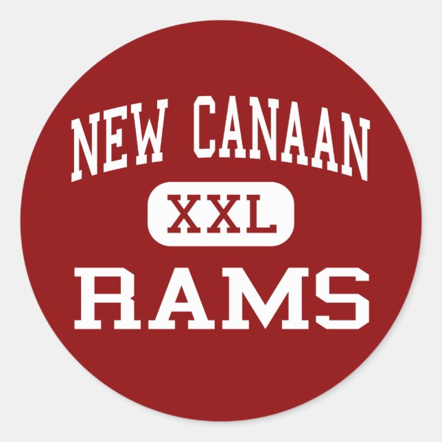 New Canaan - Rams - High - New Canaan Connecticut Classic Round Sticker (Front)