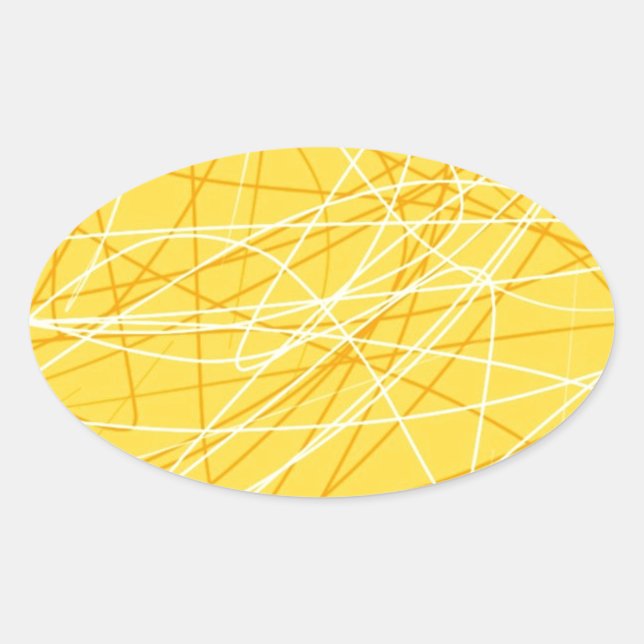 New canary yellow pattern trend 2014 accessories oval sticker (Front)