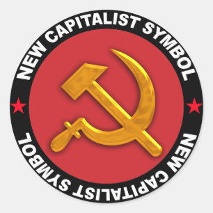 new capitalist symbol classic round sticker