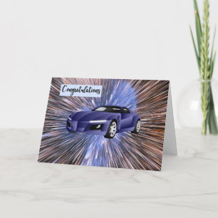 New Car Congratulations Card Sports Model