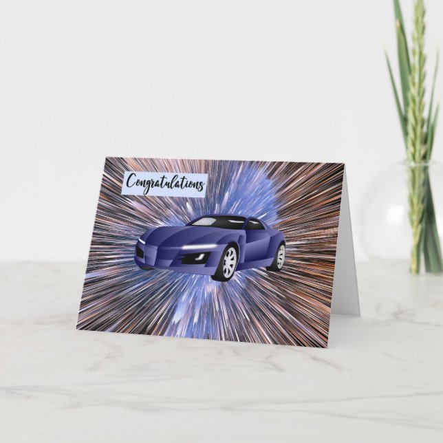 New Car Congratulations Card Sports Model (Front)