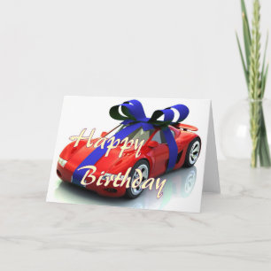 New car happy birthday card