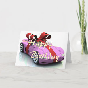 New car happy birthday card