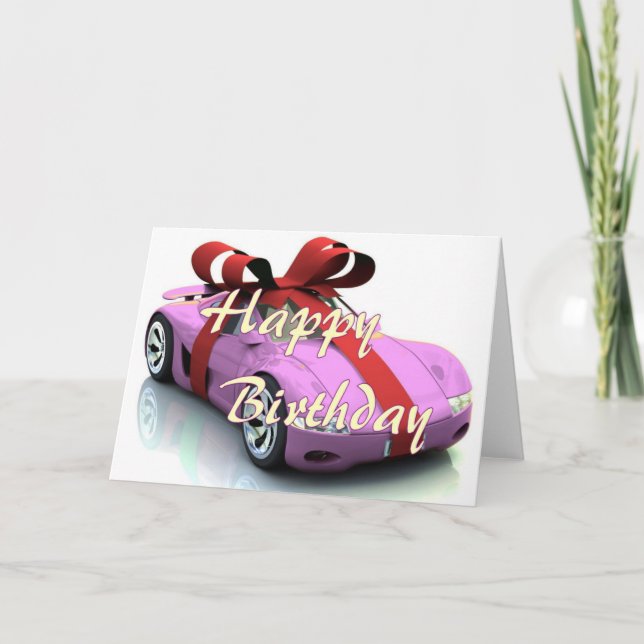 New car happy birthday card (Front)