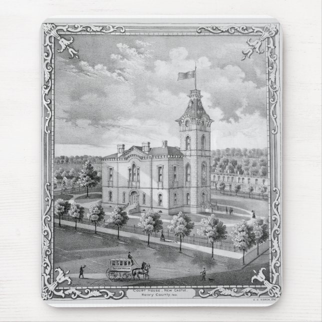 New Castle Court House 1875 Mouse Mat (Front)