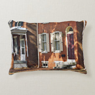 New Castle DE - Row of Townhouses Decorative Cushion