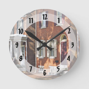 New Castle DE - Row of Townhouses Round Clock