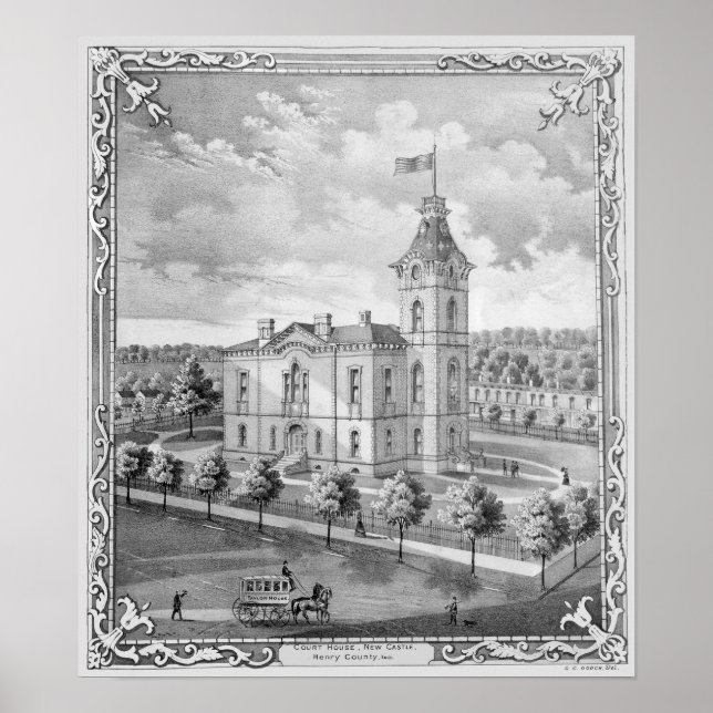 New Castle Indiana Court House Poster (Front)