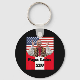 New Catholic Pe Leo Xiv Papa León Peru U.s.a. Conn Key Ring