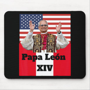 New Catholic Pe Leo Xiv Papa León Peru U.s.a. Conn Mouse Mat