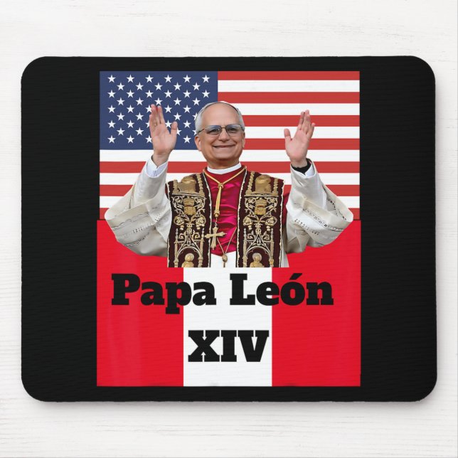 New Catholic Pe Leo Xiv Papa León Peru U.s.a. Conn Mouse Mat (Front)